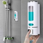 Wall Mounted PVC Liquid Soap Dispenser for Home,Office,Bathroom& Kitchen (Chrome) 400 ml Soap, Liquid, Shampoo, Conditioner, Foam, Gel, Lotion Dispenser  (Silver) - Image 2